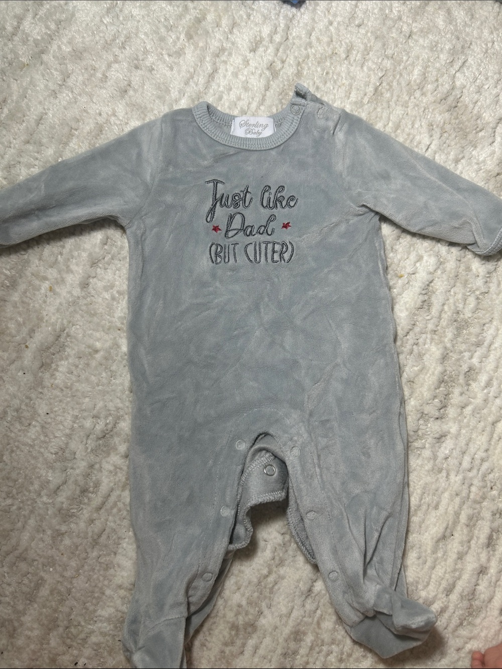 Gray "Just Like Dad (But Cuter)" One-Piece